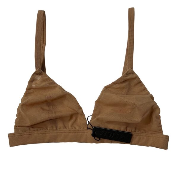 SKIMS Mesh Triangle Bralette‎ + Cheeky Brief Ochre XXS - Picture 3 of 16